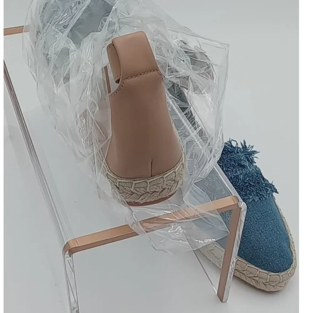 Rebecca Minkoff Womens Espadrilles Size 7M Denim Fringe Flats